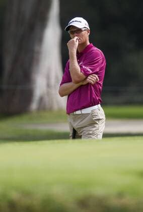Feb. 20, 2015 - Los Angeles, California, U.S - John Senden of Australia plays in the second round of the Northern Trust Open PGA Golf Herren golf tournament at Riviera Country Club in Los Angeles on Friday, February 20, 2015. 2015 Northern Trust Open - ZUMAc68_