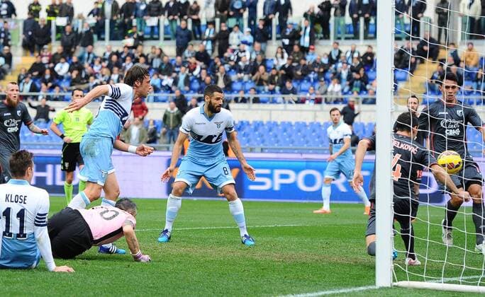22 02 2015 - Serie A Lazio Rom vs US Palermo foto AntonelloxSammarco Image Pictured: goal Stefano Mauri 