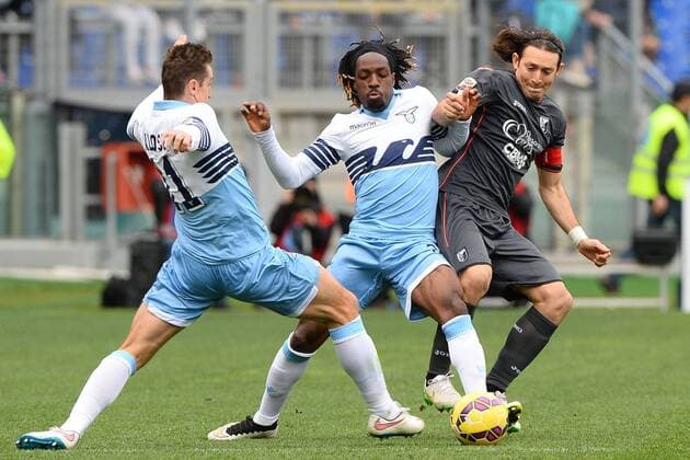 22 02 2015 - Serie A Lazio Rom vs US Palermo foto AntonelloxSammarco Image Pictured: Edgar Barreto-Luis Pedro Cavanda-Miroslav Klose 
