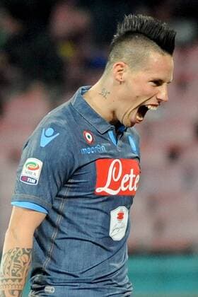 Feb. 23, 2015 - Naples, Italy - Marek Hamsik of SSC Napoli celebrates after scoring during the italian Serie A football match between SSC Napoli and UA Sassuolo Calcio at San Paolo Stadium on August 29, 2013 in Naples,Italy. SSC Napoli and UA Sassuolo Calcio - Serie A  - ZUMAn230