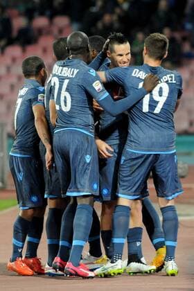 Feb. 23, 2015 - Naples, Italy - Marek Hamsik of SSC Napoli celebrates after scoring during the italian Serie A football match between SSC Napoli and UA Sassuolo Calcio at San Paolo Stadium on August 29, 2013 in Naples,Italy. SSC Napoli and UA Sassuolo Calcio - Serie A  - ZUMAn230