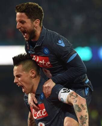 IPP20150223 Football - soccer: Serie A, SSC Neapel - UA Sassuolo Calcio - marek hamsik dries mertens xHOCHxZWEIx xItalyxPhotoxPressx 