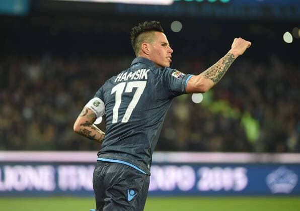 IPP20150223 Football - soccer: Serie A, SSC Neapel - UA Sassuolo Calcio - marek hamsik festeggia il gol del 2-0 xHOCHxZWEIx xItalyxPhotoxPressx 