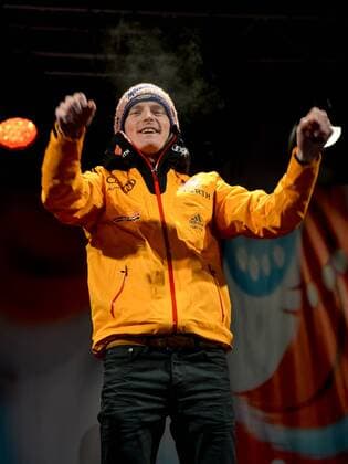 NORDIC SKIING - FIS Nordic WC Falun 2015 FALUN,SWEDEN,27.FEB.15 - NORDIC SKIING, Ski jumping Skispringen Ski nordisch - FIS Nordic World Ski Championships, large hill, men, award ceremony. Image shows Severin Freund (GER).