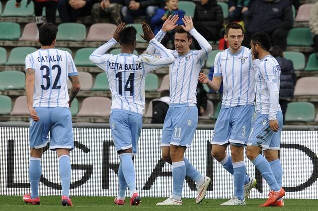 Esultanza Miroslav Klose dopo il gol Goal celebration Reggio Emilia Serie A 2014 2015 US Sassuolo Calcio - Lazio Rom 0-3 fnozxinside