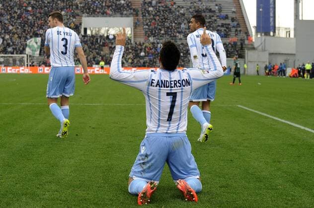 Torjubel Felipe Anderson Lazio Goal celebration Reggio Emilia Serie A 2014 2015 US Sassuolo Calcio - Lazio Rom 0-3 fnozxinside