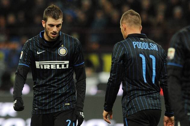 Serie A Inter Mailand - AC Florenz (ACF Fiorentina) (ACF Fiorentina (AC Florenz (ACF Fiorentina) ) ) Davide Santon-Lukas Podolski 