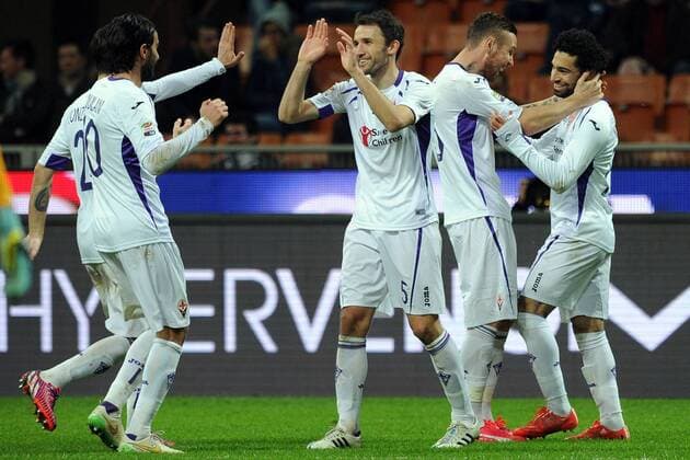 Serie A Inter Mailand - AC Florenz (ACF Fiorentina) (ACF Fiorentina (AC Florenz (ACF Fiorentina) ) ) Torjubel Mohamed Salah 