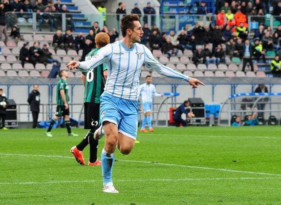 Serie A, Sassuolo Calcio - Lazio Rom, miroslav klose festeggia il gol xHOCHxZWEIx xItalyxPhotoxPressx 