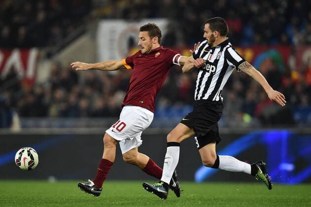 Francesco Totti Roma, Leonardo Bonucci Juventus Roma 02-03-2015 Stadio Olimpico Football Calcio Serie A AS Rom vs Juventus Turin andreaxstaccioli