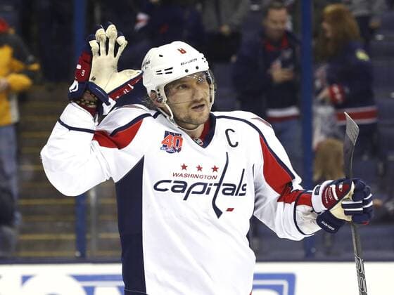 March 3, 2015; Washington Capitals left wing Alex Ovechkin (8) reacts to defeating the Columbus Blue Jackets after the NHL Eishockey Herren USA game between the Washington Capitals and the Columbus Blue Jackets at Nationwide Arena in Columbus, OH. The Washington Capitals defeated the Columbus Blue Jackets 5-3. NHL 2015: Capitals vs Blue Jackets MAR 03 - ZUMAc04_
