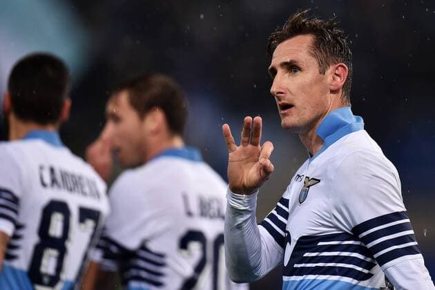 Miroslav Klose Lazio 1-0 Goal celebration Calcio Coppa Italia Lazio Rom vs SSC Neapel Foto AndreaxStaccioli Insidefoto andreaxstaccioli