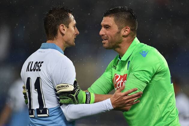 Miroslav Klose Lazio, Mariano Andujar Napoli Calcio Coppa Italia Lazio Rom vs SSC Neapel Foto AndreaxStaccioli Insidefoto andreaxstaccioli