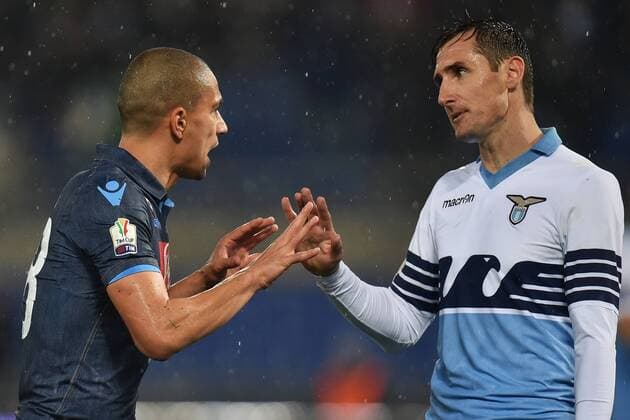 Gökhan Inler Napoli, Miroslav Klose Lazio Calcio Coppa Italia Lazio Rom vs SSC Neapel Foto AndreaxStaccioli Insidefoto andreaxstaccioli