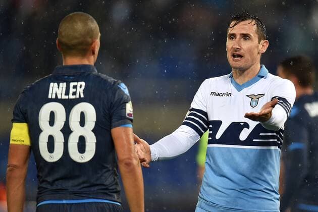 Gökhan Inler Napoli, Miroslav Klose Lazio Calcio Coppa Italia Lazio Rom vs SSC Neapel Foto AndreaxStaccioli Insidefoto andreaxstaccioli
