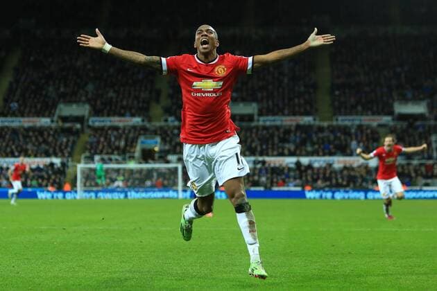 Ashley Young of Manchester United ManU celebrates scoring the opening goal - Newcastle United vs. Manchester United ManU - Barclay s Premier League - St James Park - Newcastle - 04 03 2015 Pic PhilipxOldham Sportimage EDITORIAL USE ONLY. No use with unauthorised audio, video, data, fixture lists, club league logos or live services. Online in-match use limited to 120 images, no video emulation. No use in betting, games or single club league player publications.