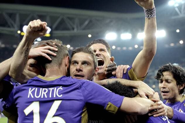 Coppa Italia 2015 - Juventus Turin - AC Florenz (ACF Fiorentina) (ACF Fiorentina (AC Florenz (ACF Fiorentina) ) ) , Torjubel Florenz um Joaquin und Mario Gomez filippoxalfero