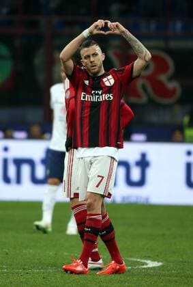 07.03.2015. San Siro stadium, Milan, Italy. Serie A football. AC Milan versus Hellas Verona. Jeremy Menez celebrates after his goal for 1-1 in the 41st minute from the penalty spot xPaoloxNuccix  ActionPlus11603316