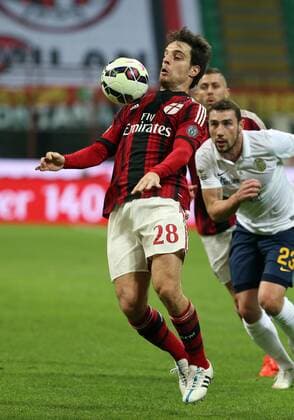07.03.2015. San Siro stadium, Milan, Italy. Serie A football. AC Milan versus Hellas Verona. Bonaventura xPaoloxNuccix  ActionPlus11603378