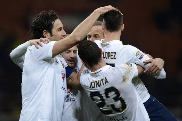 Luca Toni, Nico Lopez Hellas Verona Milano 07-03-2015 Stadio Giuseppe Meazza - Football Calcio Serie A Milan - Hellas Verona. Foto GiuseppeCeleste Insidefoto giuseppexceleste