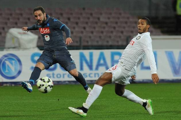 March 8, 2015 - Naples, Italy - Gonzalo Gonzalo Higuain of SSC Napoli during the italian Serie A football match between SSC Napoli and Inter Mailand at San Paolo Stadium on 8 March, 2015 in Naples,Italy. SSC Napoli and Inter Mailand - Serie A  - ZUMAn230