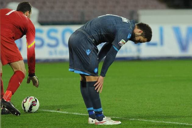 March 8, 2015 - Naples, Italy - Gonzalo Gonzalo Higuain of SSC Napoli during the italian Serie A football match between SSC Napoli and Inter Mailand at San Paolo Stadium on 8 March, 2015 in Naples,Italy. SSC Napoli and Inter Mailand - Serie A  - ZUMAn230