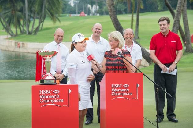 Inbee Park (KOR) wins the HSBC Women s Champions 2015 at Sentosa Golf Club in Singapore on March 8th, 2015. The 26 year old world number 2 shot 70 on the final day to finish 2 strokes ahead of the field with a 15 under par 273, She took home $210,000 in prize money and the tournament trophy. NoxThirdxPartyxSales  (ldta_hsbc085)