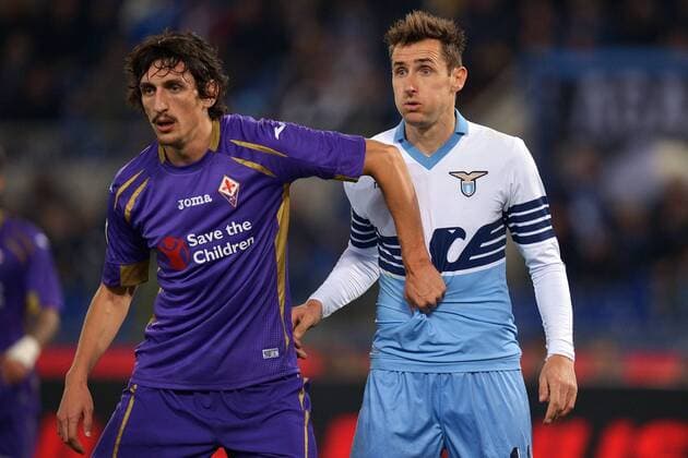 Stefan Savic Fiorentina, Miroslav Klose Lazio Roma 09-03-2015 Stadio Olimpico Football Calcio Serie A Lazio Rom vs AC Florenz (ACF Fiorentina) andreaxstaccioli