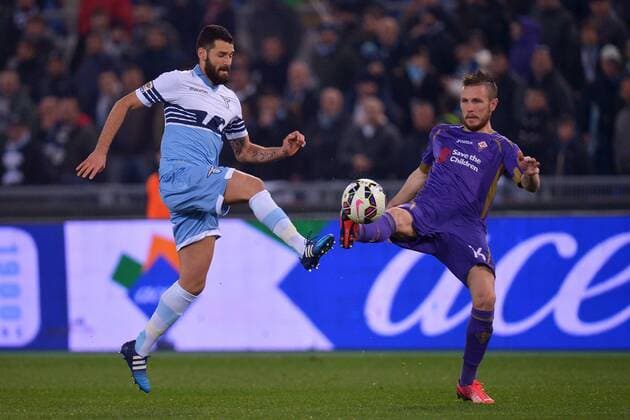 Antonio Candreva Lazio, Jasmin Kurtic Fiorentina Roma 09-03-2015 Stadio Olimpico Football Calcio Serie A Lazio Rom vs AC Florenz (ACF Fiorentina) andreaxstaccioli