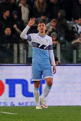09.03.2015. Rome, Italy. Serie A Football. Lazio versus Fiorentina. Miroslav Klose celebrates after he scores to make it 3-0 for Lazio xGiuseppexMaffiax  ActionPlus11603767