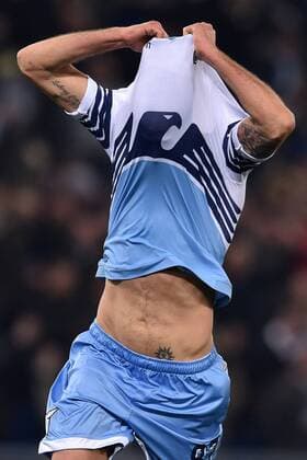 Antonio Candreva Lazio. Goal celebrations. Roma 9-03-2015 Stadio Olimpico. Football Calcio 2014 2015 Serie A. Lazio Rom vs AC Florenz (ACF Fiorentina) AntoniettaxBaldassarre