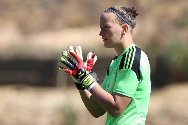 v.li.: Almuth Schult (Deutschland) Fussball, Algarve Cup 2015, Schweden - Deutschland, xfsx