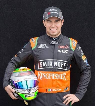 March 12, 2015: Sergio Perez (MEX) 11 from the Sahara Force India F1 Team pose at the drivers photograph session at the 2015 Australian Formula One Grand Prix at Albert Park, Melbourne, Australia. Sydney Low Cal Media Formula One 2015: Australia âÄ Drivers Photos - ZUMAc04_