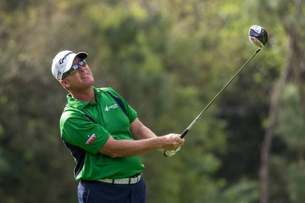 3 12 2015 - Palm Harbor FL, USA - D.A. Points watches his drive on the 9th hole at the Innisbrook Resort (Copperhead) in Palm Harbor FL. DelMecum Cal Media PGA Golf Herren Golf 2015: Valspar Championship MARCH 12 - ZUMAc04_