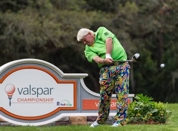 3 12 2015 - Palm Harbor FL, USA - John Daly with a drive off the 9th tee at the Innisbrook Resort (Copperhead) in Palm Harbor FL. DelMecum Cal Media PGA Golf Herren Golf 2015: Valspar Championship Round 1 MARCH 12 - ZUMAc04_