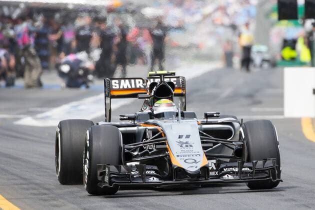 March 14, 2015: Sergio Perez (MEX) 11 from the Sahara Force India F1 Team leaves the pits for practise three at the 2015 Australian Formula One Grand Prix at Albert Park, Melbourne, Australia. Sydney Low Cal Media Formula One 2015: Australia MAR 14 - ZUMAc04_