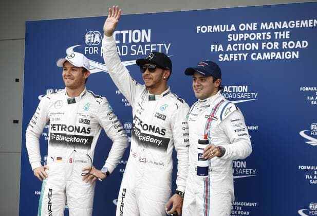 Motorsports: FIA Formula One World Championship WM Weltmeisterschaft 2015, Grand Prix of Australia, 6 Nico Rosberg (GER, Mercedes AMG Petronas Formula One Team), 44 Lewis Hamilton (GBR, Mercedes AMG Petronas Formula One Team), 19 Felipe Massa (BRA, Williams Martini Racing), xHOCHxZWEIx