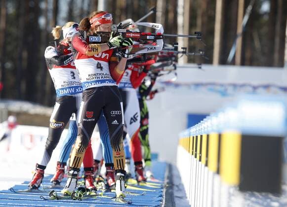 BIATHLON - IBU WC Kontiolahti 2015 KONTIOLAHTI,FINLAND,15.MAR.15 - BIATHLON - IBU World Championships, 12,5km mass start, ladies. Image shows Laura Dahlmeier (GER).