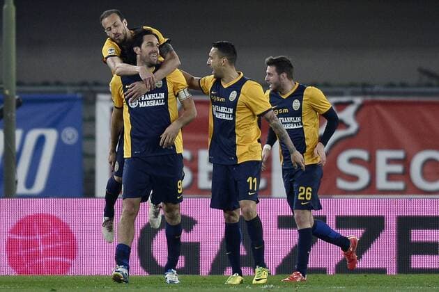 Db Verona 15 03 2015 - campionato di calcio serie A Hellas Verona vs SSC Neapel - Torjubel Luca Toni 
