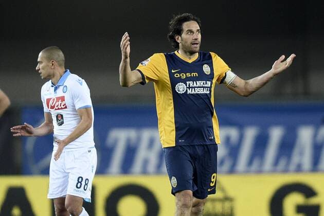 Db Verona 15 03 2015 - campionato di calcio serie A Hellas Verona vs SSC Neapel - Torjubel Luca Toni 