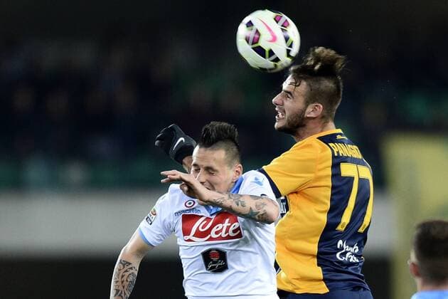 Db Verona 15 03 2015 - campionato di calcio serie A Hellas Verona vs SSC Neapel - Panagiotis Tachtsidis-Marek Hamsik 