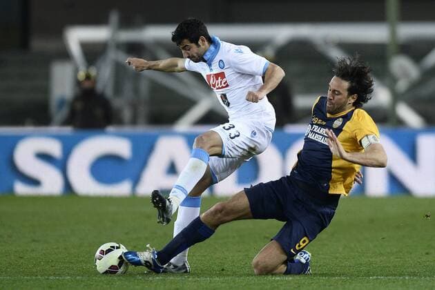 Db Verona 15 03 2015 - campionato di calcio serie A Hellas Verona vs SSC Neapel - Raul Albiol-Luca Toni 