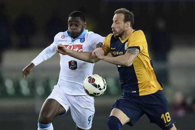 Db Verona 15 03 2015 - campionato di calcio serie A Hellas Verona vs SSC Neapel - Evangelos Moras-Duvan Zapata 