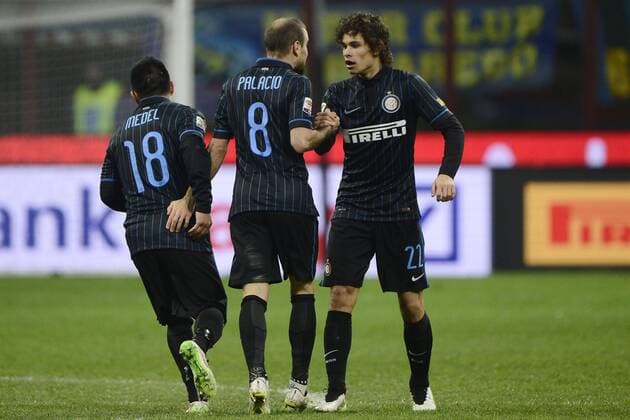 Rodrigo Palacio Inter 1-1. Celebration goal Milano 15-03-2015 Stadio Giuseppe Meazza - Football Calcio Serie A Inter Mailand vs AC Cesena giuseppexceleste