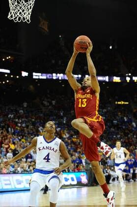 March 14,2015: Iowa State Cyclones guard Bryce Dejean-Jones (13) drives the lane for a second half dunk during the NCAA College League USA Basketball game between the Iowa State Cyclones and the Kansas Jayhawks at the Sprint Center in Kansas City, Missouri. Kendall Shaw CSM NCAA Basketball 2015: Iowa State vs Kansas, MAR 14 - ZUMAc04_