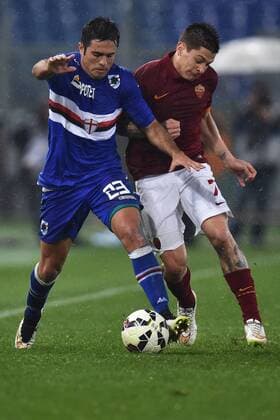 Eder Sampdoria, Juan Manuel Iturbe Roma Roma 16-03-2015 Stadio Olimpico Football Calcio Serie A 2014 2015 AS Rom vs Sampdoria Genua andreaxstaccioli