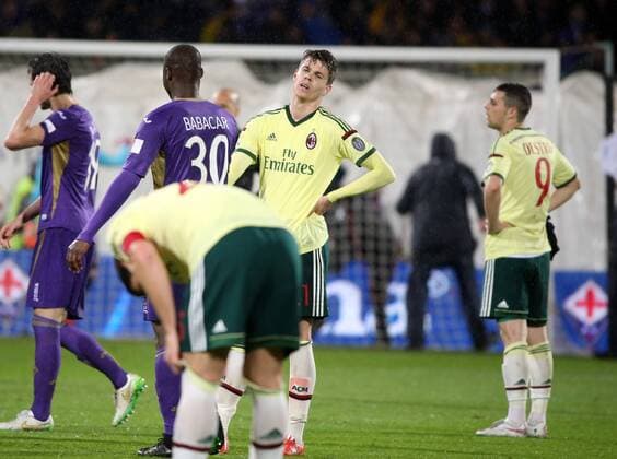 16.03.2015. Artemio Franchi stadium, Firenze, Italy. Serie A football. Fiorentina versus AC Milan. Van Ginkel and Destro disappointed at the end of match xPaoloxNuccix  ActionPlus11605521