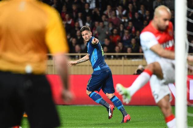 OLIVIER GIROUD (ars) - Jubel - AS Monaco vs Arsenal FC - Champions League 17 03 2015 FEP 