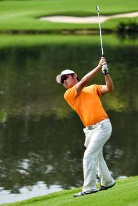 (150320) -- SHENZHEN, March 20, 2015 -- Yuki Kamasu of Japan competes during the ninth Faldo Series Asia Grand Final at Mission Hills in Shenzhen, south China s Guangdong Province, March 20, 2015. ) (SP)CHINA-SHENZHEN-GOLF-FALDO SERIES ASIA GRAND FINAL MaoxSiqian 