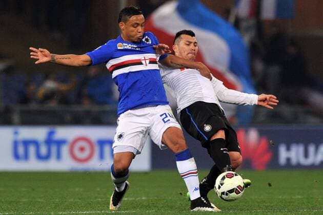 22 03 2015 - Serie A Sampdoria Genua vs Inter Milan foto AndreaxNinni Image Pictured: Luis Muriel-Gary Medel 